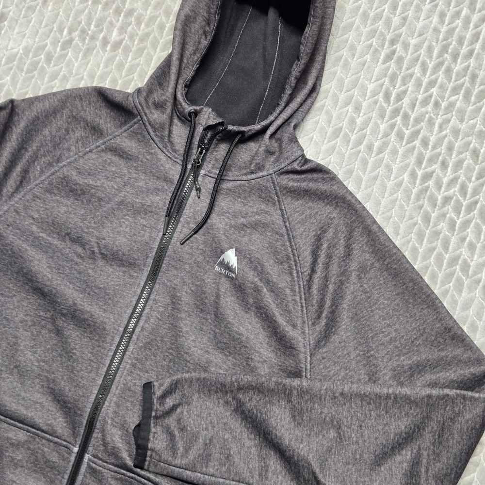 Burton Crown Weatherproof Full Zip Fleece Hoodie Gray Heather Mens Large